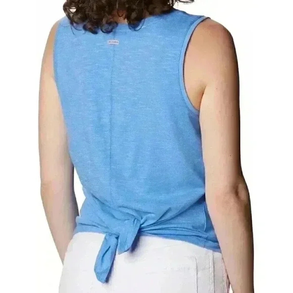 Columbia Women's Size Large Cades Cape Blue Tank Top Split Lower Back - Picture 6 of 7